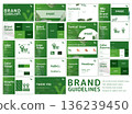Eco brand guidelines template for green branding, logo system, typography and identity. for business use in corporate branding, visual identity systems and professional design projects for companies 136239450