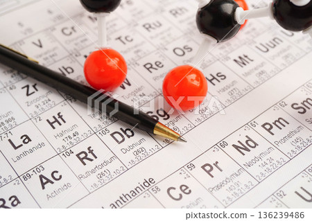 Molecules chemical on a periodic table background. Molecules chemical on a periodic table background. 136239486