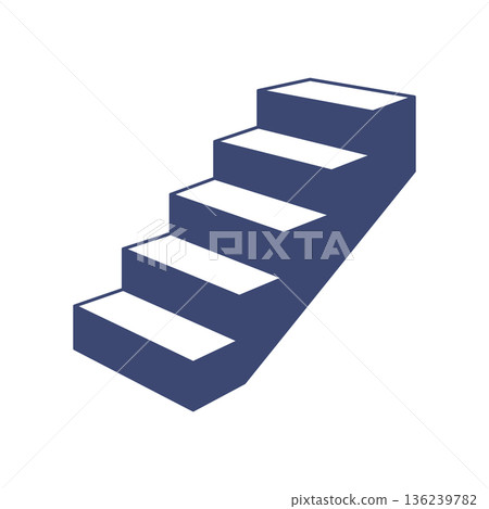 Minimal isometric staircase. Vector step design with perspective view, suitable for architecture or career progress themes. Minimal isometric staircase. Vector step design with perspective view, suitable for architecture or career progress themes. 136239782