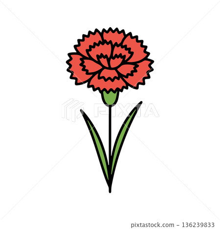Simple carnation color icon Simple carnation color icon 136239833