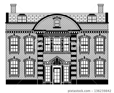 House Old Building Outline Illustration 136239842