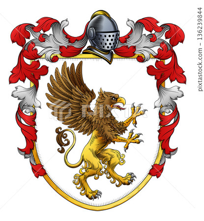 Griffin Gryphon Coat of Arms Crest Heraldic Shield Griffin Gryphon Coat of Arms Crest Heraldic Shield 136239844