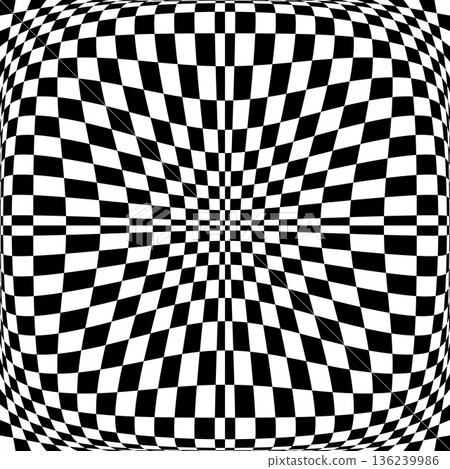 Abstract Black and White Pattern. 3D Illusion. Convex Textured Background. 136239986