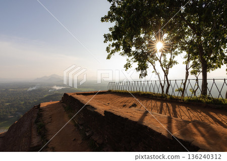Looking over landscape from Sigiriya Rock in Sri Lanka Looking over landscape from Sigiriya Rock in Sri Lanka 136240312