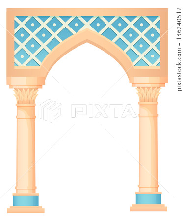 Egyptian vintage arch. Decorative baroque ornament architecture 136240512