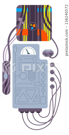 Industrial control panel. Mechanical machine technology engine 136240572