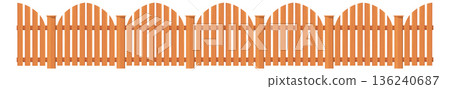 Village railing. Yard boundary cartoon fence icon 136240687