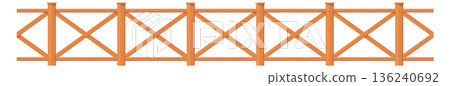 Farm barrier. Wooden timber fence cartoon icon 136240692