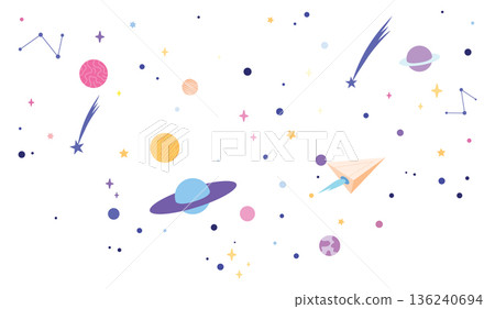 Space elements. Stars and universe color flat icon 136240694