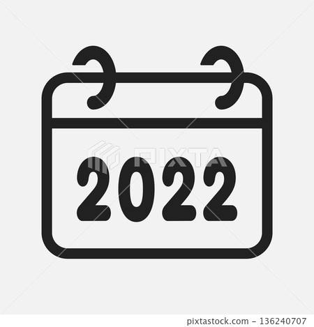 Vector template icon page calendar - year 2022 136240707