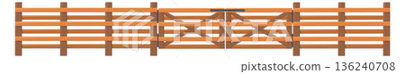 Ranch barrier cartoon icon. Farm structure border 136240708