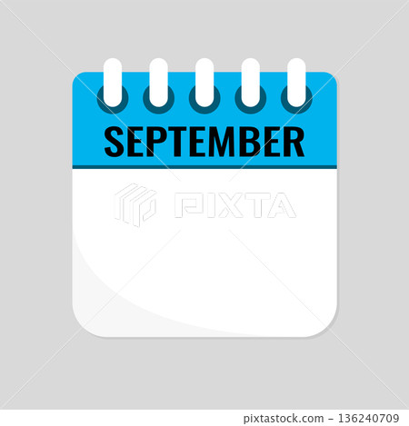 Icon calendar September month empty space reminder Icon calendar September month empty space reminder 136240709