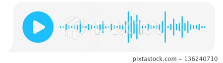Audio player app ui with sound voice message 136240710