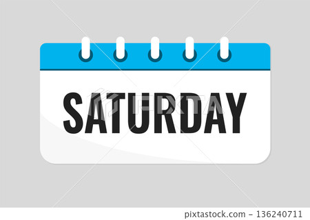 Vector template icon page calendar - day Saturday 136240711