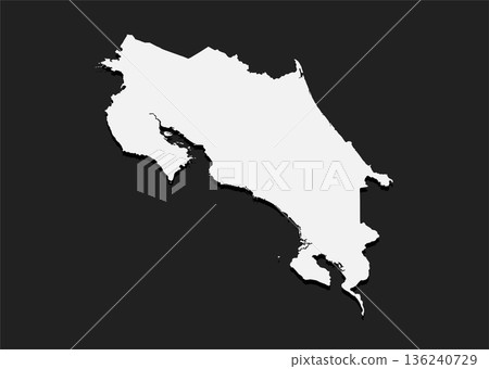 Map Costa Rica, template American outline country 136240729