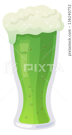 Green beer cartoon icon. Saint Patrick day drink Green beer cartoon icon. Saint Patrick day drink 136240752