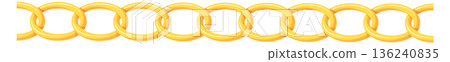 Golden links seamless border. Luxury chain pattern 136240835