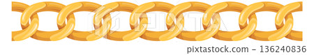 Chain seamless pattern. Golden border. Decorative links 136240836