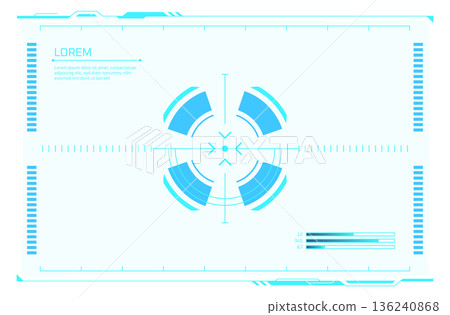 Target screen. Blue neon hud aim element Target screen. Blue neon hud aim element 136240868