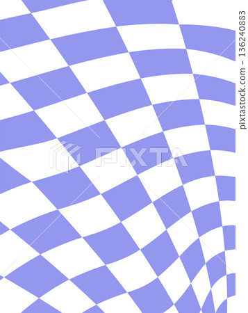 Distorted checkerboard pattern. Groovy cover color background 136240883