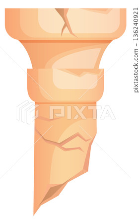 Cracked column. Antique stone pillar. Classic ruin Cracked column. Antique stone pillar. Classic ruin 136240921