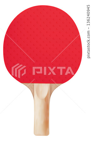 Wooden ping pong racket realistic sport equipment Wooden ping pong racket realistic sport equipment 136240945