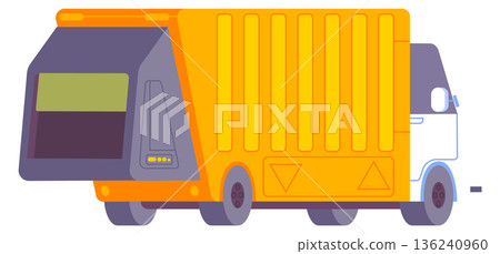 Waste transportation. Garbage truck. Recycle management icon 136240960
