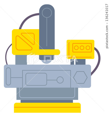 Industrial innovation icon. Milling cnc machine symbol Industrial innovation icon. Milling cnc machine symbol 136241017