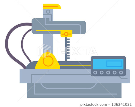 Milling cnc machine. Molding manufacture color icon 136241021