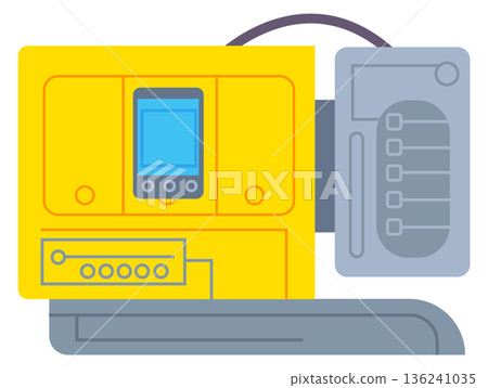 Cnc machine for printing and welding metal color icon 136241035