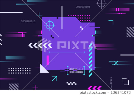 Cyber banner layout. Futuristic technology flyer template Cyber banner layout. Futuristic technology flyer template 136241073