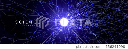 Neural Network Brain Neurone Synapse Connections Lightning Ball Energy Glow. Machine Learning Technology Background for AI Data Flow, BigData, Medical Science Research, Biotech. Vector illustration Neural Network Brain Neurone Synapse Connections Lightning Ball Energy Glow. Machine Learning Technology Background for AI Data Flow, BigData, Medical Science Research, Biotech. Vector illustration 136241098