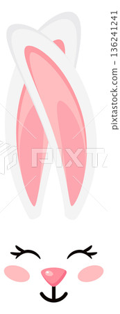 Bunny photo filter. Happy animal head mask Bunny photo filter. Happy animal head mask 136241241