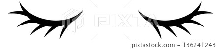 Closed eyes icon. Sleeping female beauty symbol 136241243
