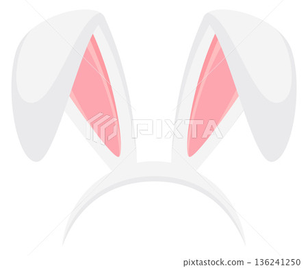 Party bunny costume headband. Cartoon animal ears Party bunny costume headband. Cartoon animal ears 136241250