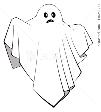 Angry spirit flying in air. Fantasy night ghost drawing 136241257