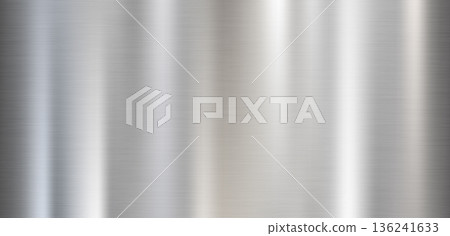 Silver brushed stainless steel surface with vertical reflections Silver brushed stainless steel surface with vertical reflections 136241633