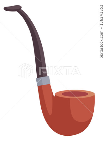 Traditional smoking pipe. Detective or gentleman vintage accessory Traditional smoking pipe. Detective or gentleman vintage accessory 136241853