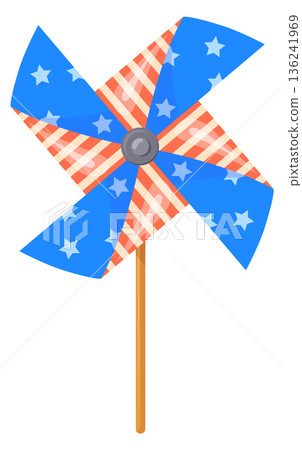 Holiday pinwheel. Fourth july festival wind spinner Holiday pinwheel. Fourth july festival wind spinner 136241969