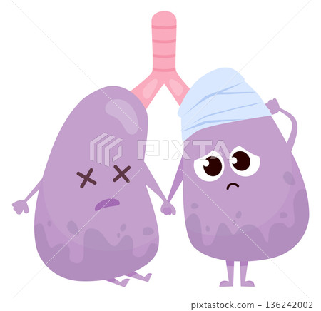 Pneumonia icon. Sick lungs. Dead human organ Pneumonia icon. Sick lungs. Dead human organ 136242002