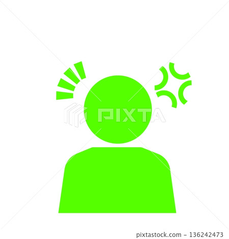 Anger and frustration icon (green) Anger and frustration icon (green) 136242473