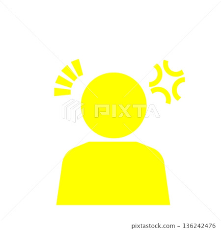 Yellow person icon expressing anger and frustration Yellow person icon expressing anger and frustration 136242476