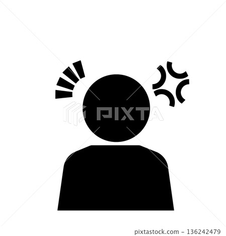 Anger and frustration icon (black) Anger and frustration icon (black) 136242479