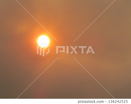 Hot sun causing global warming, heat wave and climate change 136242525
