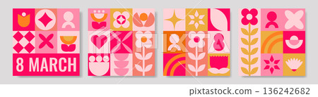 March Geometric Greeting Card Collection March Geometric Greeting Card Collection 136242682