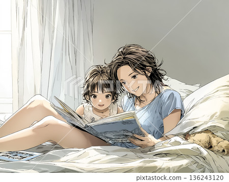 母女共讀繪本 | 臥室裡的溫馨故事時光 136243120