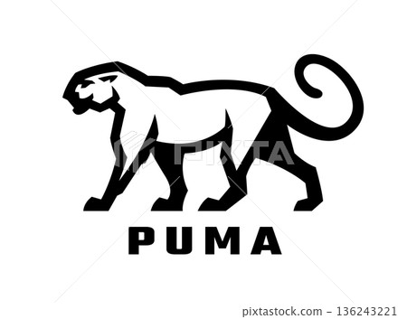 Wild cat. Puma logo. 136243221