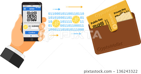 Crypto currency bitcoin technology concept Crypto currency bitcoin technology concept 136243322