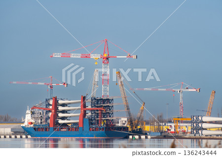 Moored ship in port 136243444