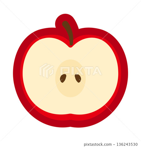 Cute apple cross section illustration 136243530